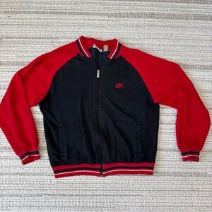 Vintage Nike  Grey Tag Men’s L Full-Zip Black Red Track Jacket Jordan 1 Sports